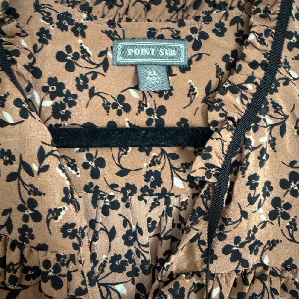 J. Crew Point Sur Tan and Black Blouse - Picture 2 of 5